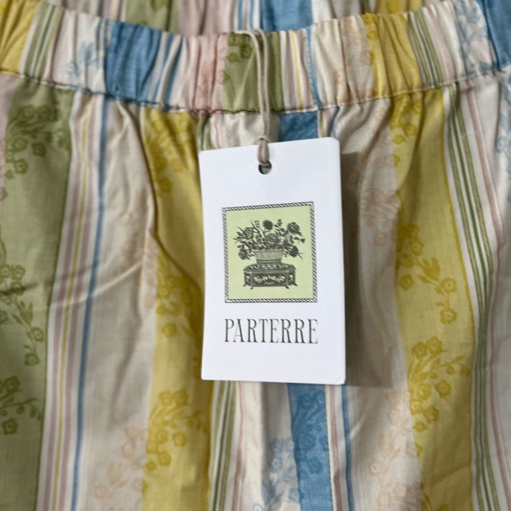 Nwt Parterre Primrose Floral Striped Cotton Green Yellow Blue Pajamas Pants — image 4 of 8